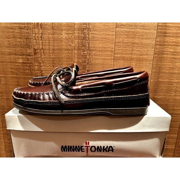 Minnetonka 768 Men\'s Slipper Double Bottom Hardsole Size 7.5 Dark Brown Leather main image 3